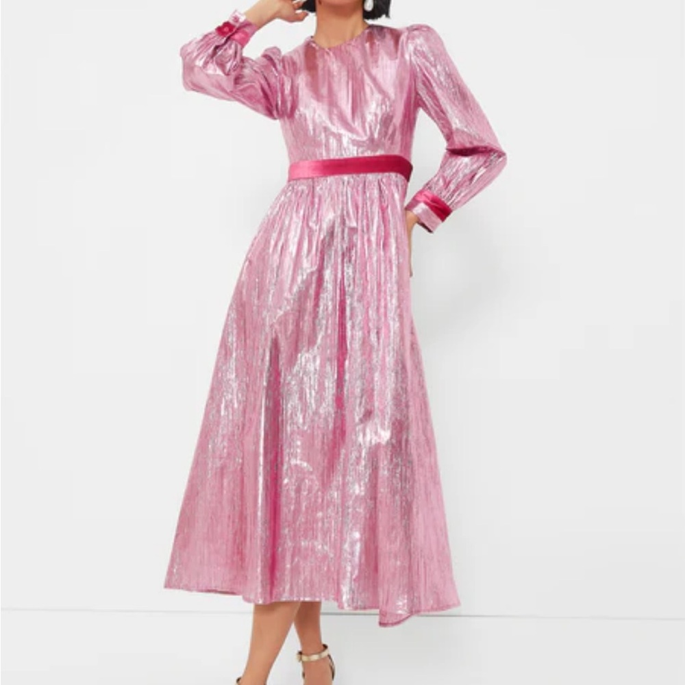 Elegant Pink Metallic Dress